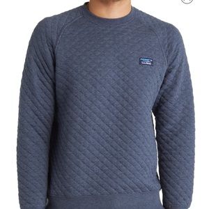 LL Bean Quilted Pullover Sweatshirt Indigo Heather M